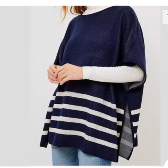 Ann Taylor LOFT Color block poncho - Picture 3 of 7